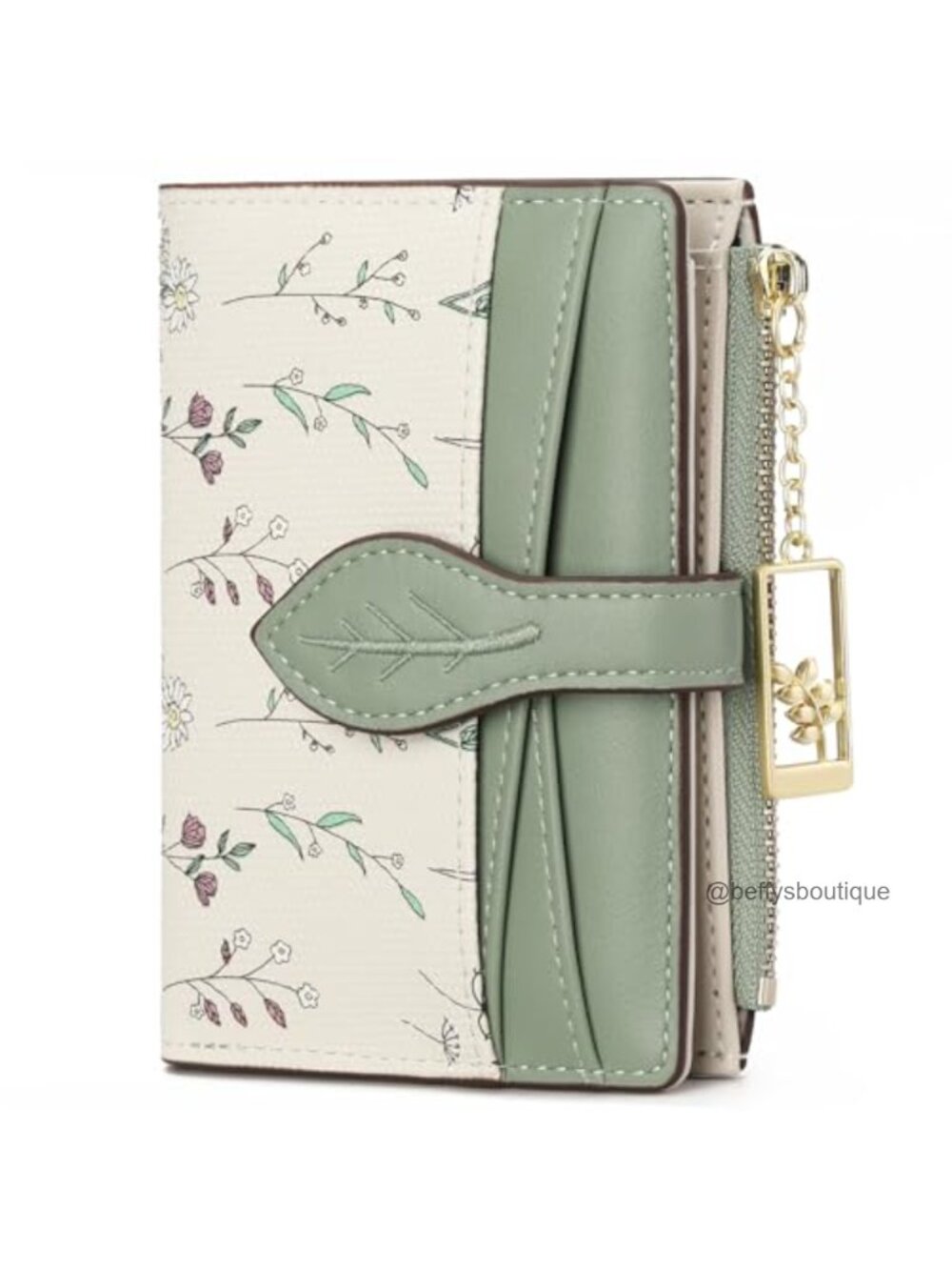 RFID Blocking Bifold Wallet Vegan Leather Card Holder Zipper Pocket